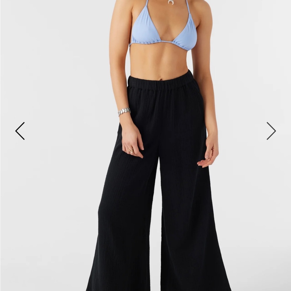 Black Wide-Leg Women's Pants swim coverup